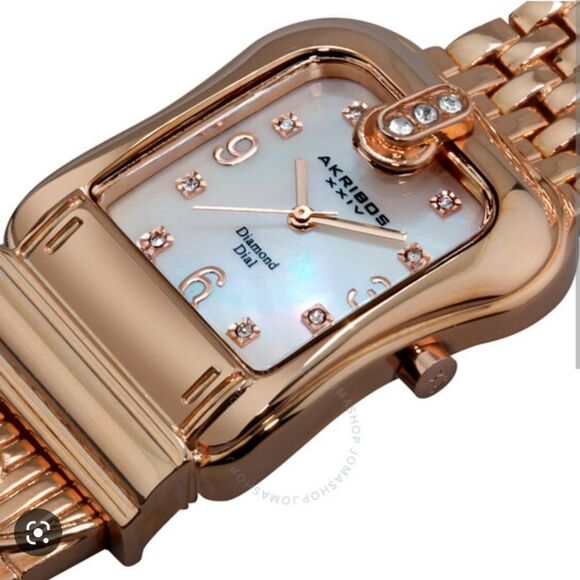 Akribos XXIV AK528RG Rose Gold Diamond Dial Ladies Watch Timepiece Chronograph - Picture 3 of 9